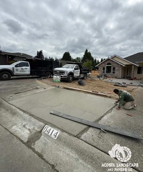 Contemporary Patio, Retaining Wall & Sod Renovation in Snohomish 
